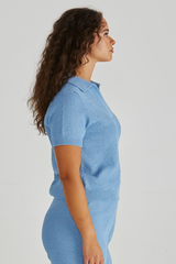 Sass Aubrie Knit Polo - Blue