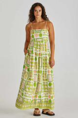 Sass Emmett Maxi Dress - Green Shell Patchwork