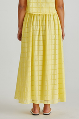 Sass Helmi Broderie Full Skirt - Yellow