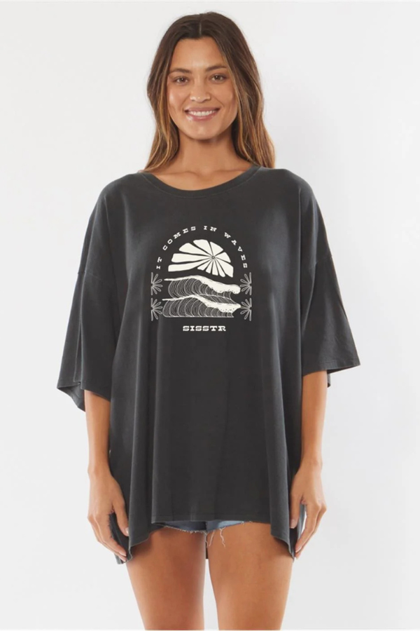 Sisstervolution Cruiser Boyfriend SS Knit Tee - PHANTOM