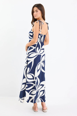 Stories Be Told Citizen Strappy Maxi Dress - Navy Cutout Print