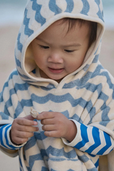 Nature Baby Organic Cotton Poncho Towels - WAVES Blue Print