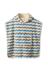 Nature Baby Organic Cotton Poncho Towels - WAVES Blue Print