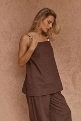 Sass India Embroidered Tunic - CHOCOLATE