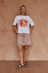 Sass Salore Printed Tee - PEONY PRINT PINK