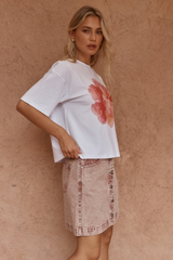 Sass Salore Printed Tee - PEONY PRINT PINK