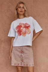 Sass Salore Printed Tee - PEONY PRINT PINK