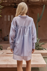 Sass Val Oversized Shirt - LILAC PURPLE