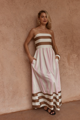 Sass Nea Spliced Strapless Dress - NEAPOLITAN PINK