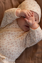 Nature Baby Cotton Knotted Beanie - POINTELLE Dandelion Print