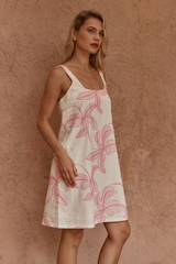 Sass Vienne Mini Shift Dress - NEUTRAL/PINK