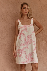 Sass Vienne Mini Shift Dress - NEUTRAL/PINK