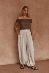 Sass Lucie Soft Balloon Pant - STONE CREAM