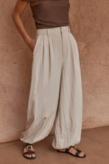 Sass Lucie Soft Balloon Pant - STONE CREAM