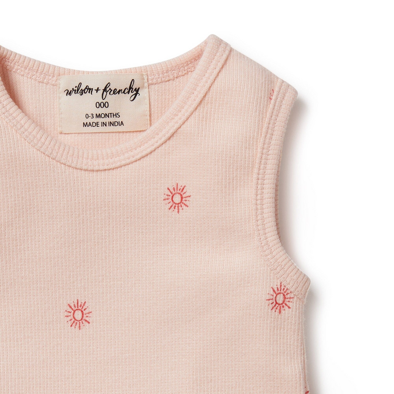 Wilson & Frenchy Petit Soleil Organic Ruffle Bodysuit - Pale Pink