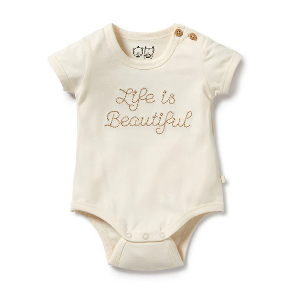 Wilson & Frenchy Life Is Beautiful Organic Bodysuit