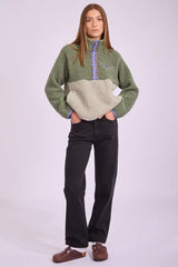 Billabong Horizen Mock Neck Half Zip Top - TREEHUGGER
