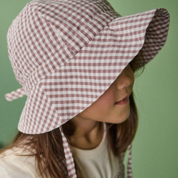 Nature Baby Gingham Sunhat - Twilight Check