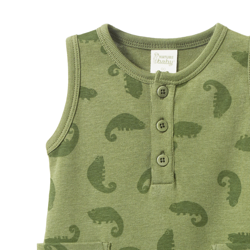 Nature Baby Camper Suit - Chameleon Print