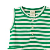 Nature Baby Camper Suit - Kelly Green Sea Stripe