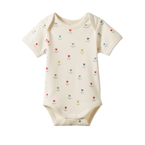 Nature Baby S/S Bodysuit - Delphine Print
