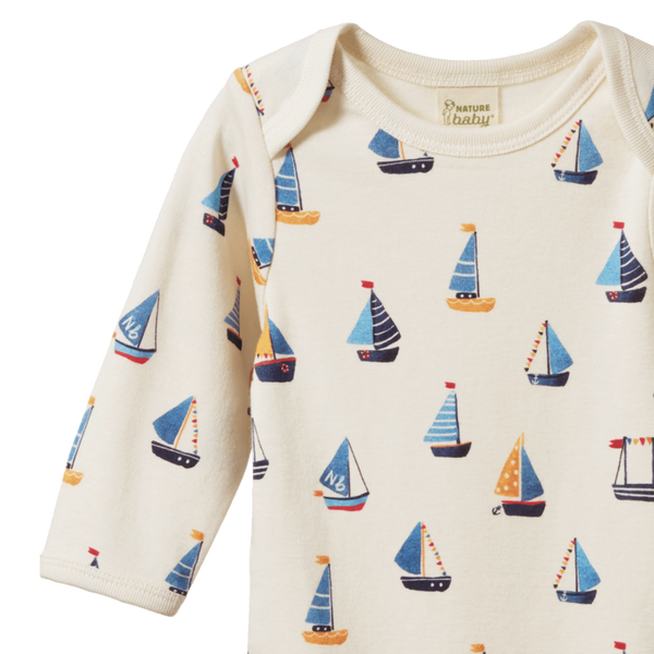 Nature Baby L/S Bodysuit - Regatta Print