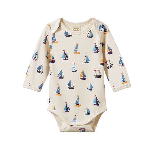 Nature Baby L/S Bodysuit - Regatta Print