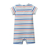 Nature Baby S/S Quincy Romper - Surf Stripe