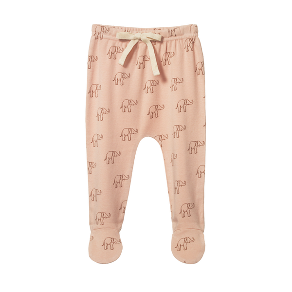 Nature Baby Footed Romper - Elephant Rose Dust