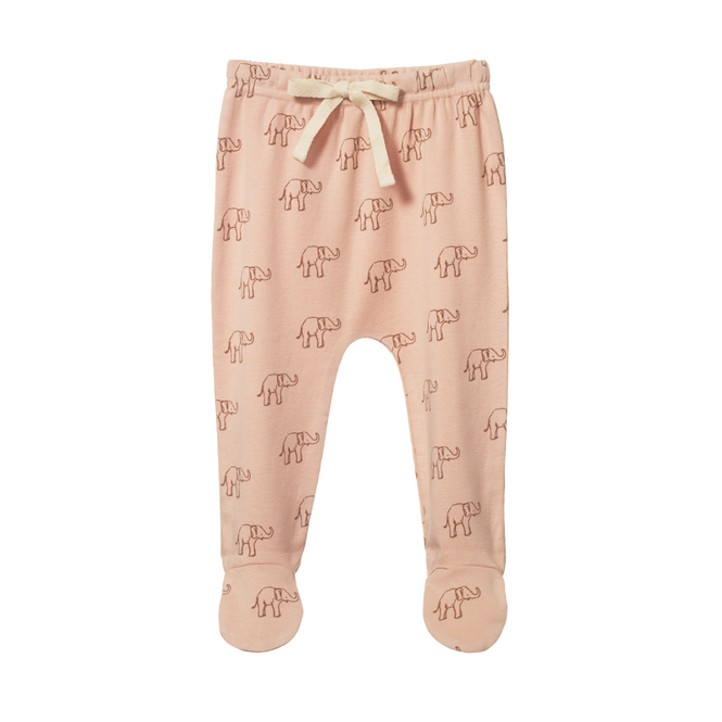 Nature Baby Footed Romper - Elephant Rose Dust