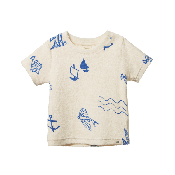 Nature Baby River Tee Terry- Atlantic Print