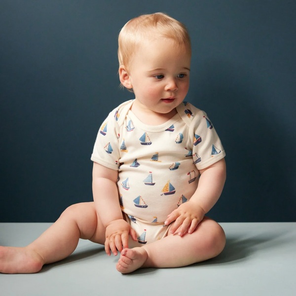 Nature Baby S/S Bodysuit - Regatta Print