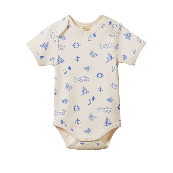 Nature Baby Short Sleeve Bodysuit - Atlantic Print