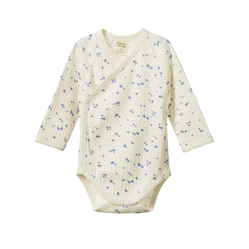 Nature Baby Kimono Bodysuit - Daisy Print