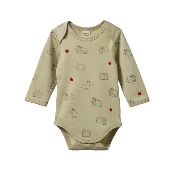 Nature Baby Long Sleeve Bodysuit - Guinea Pig Gala Print