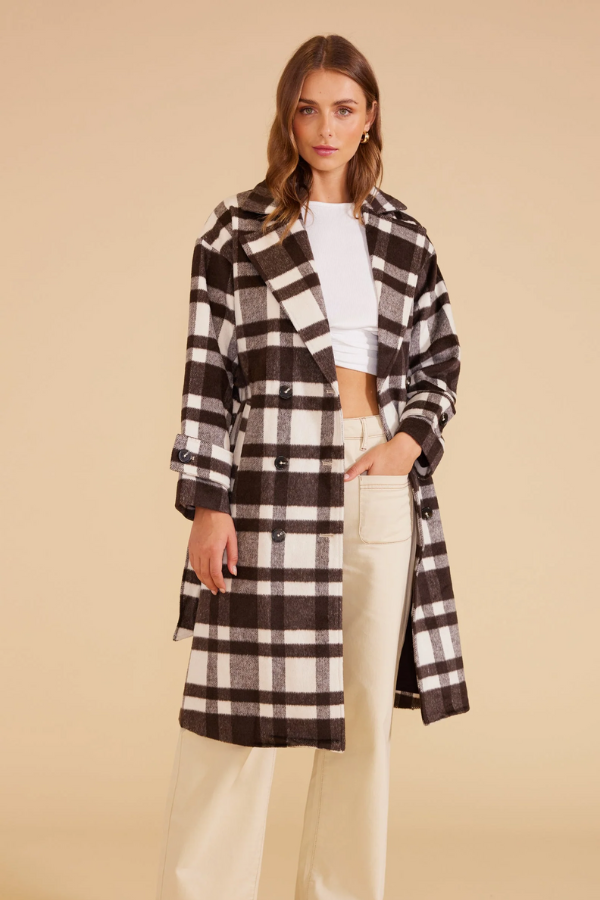Mink Pink Kennedy Coat - Check