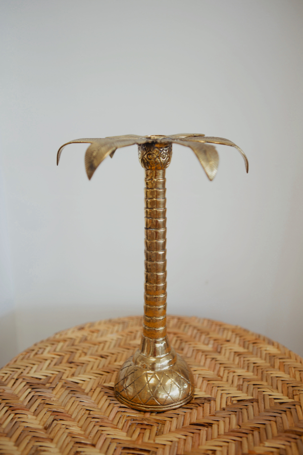 Brass Palm Tree Candle Stick