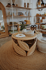 Islamoon Rattan Coffee Table Leaves Design