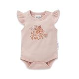 Aster & Oak Posy Floral Print Onsie - Rose Smoke