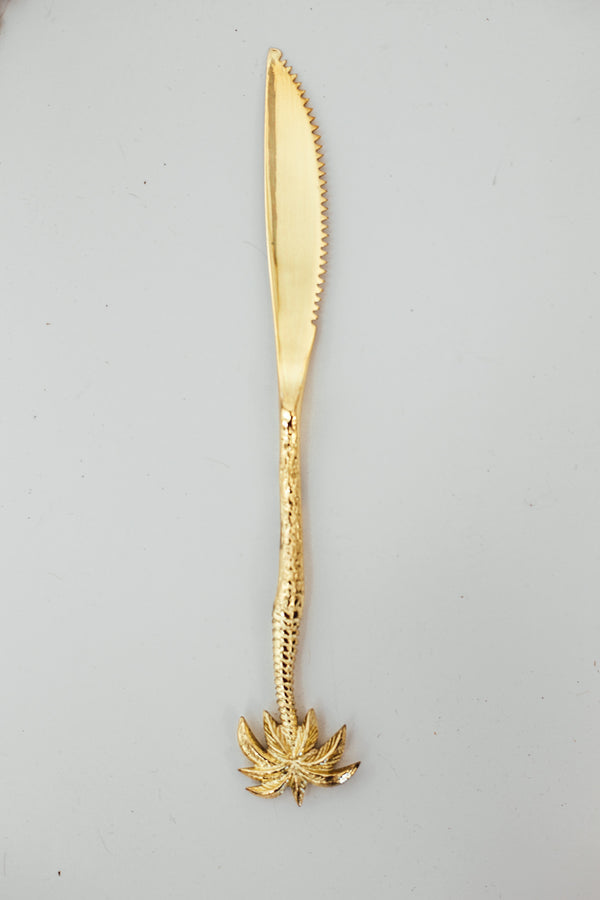 Brass Long Knife with Palm Tree