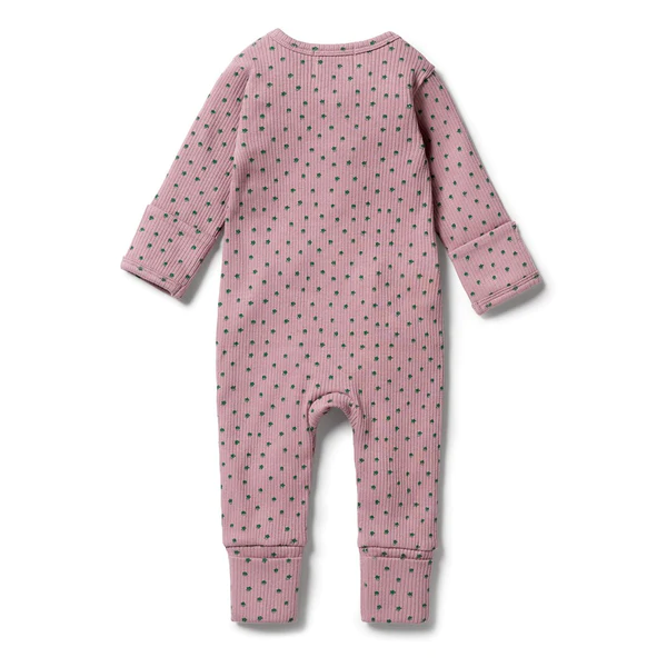 Wilson & Frenchy Organic Rib Zipsuit with Feet - LITTLE CLOVER