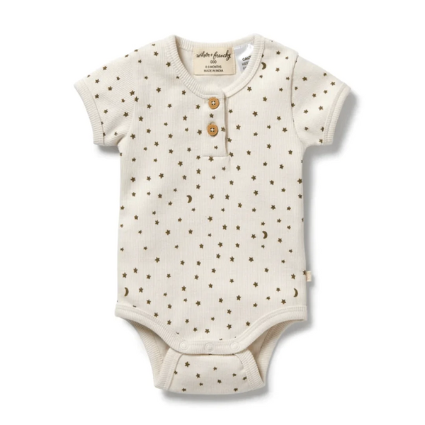 Wilson & Frenchy Organic Rib Henley Bodysuit - CHASING THE MOON
