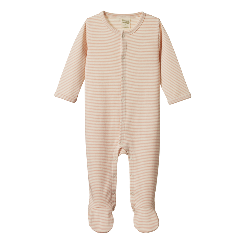 Nature Baby Cotton Stretch & Grow - Rose Dust Pinstripe