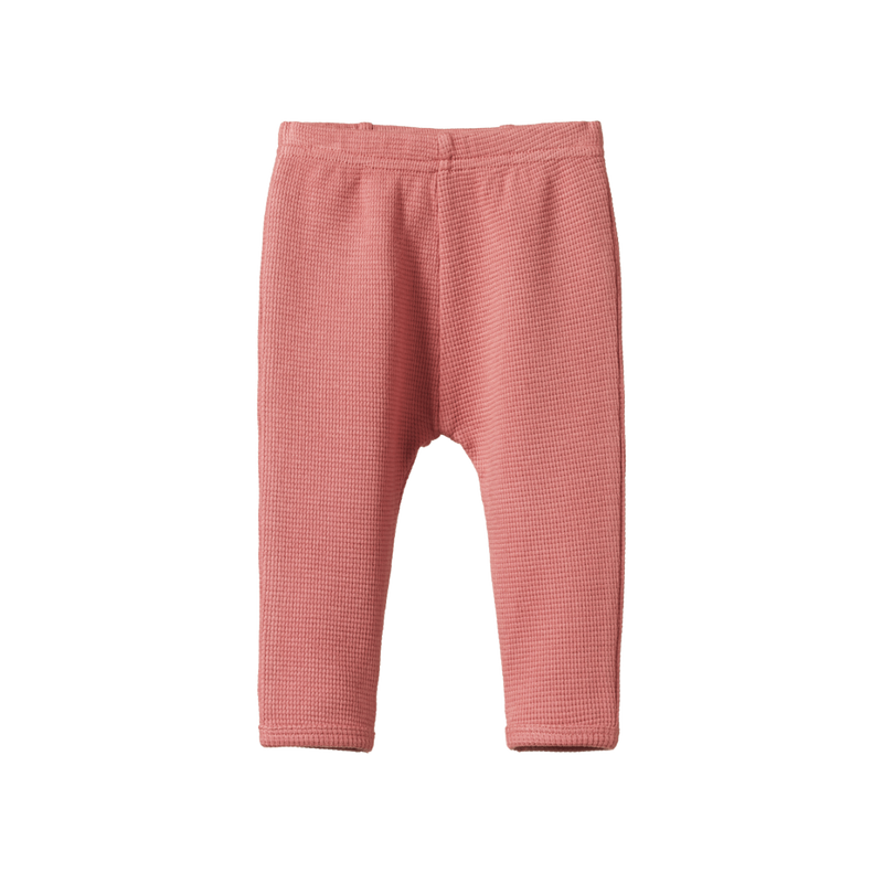 Nature Baby Selby Waffle Pants - Rose Clay