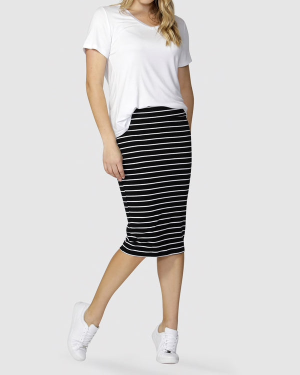 Betty Basics Alicia Skirt. Black & White. New Zealand. Casual wear.