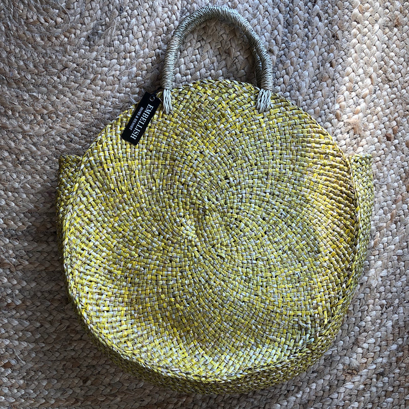 Yellow Seagrass Round Bag 40cm