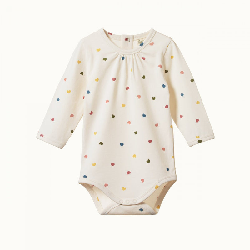 Nature Baby Long Sleeve Florence Bodysuit - HEART