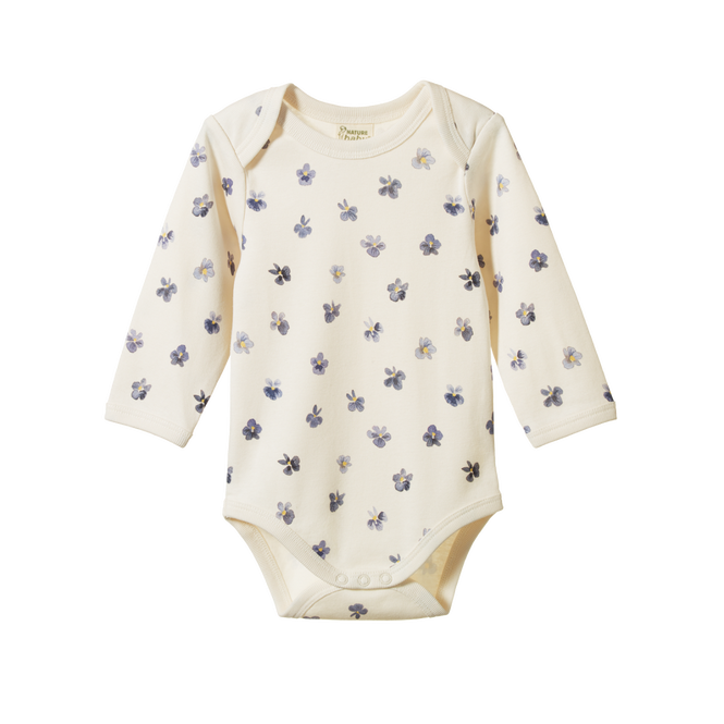 Nature Baby L/S Body Suit - Pressed Pansy