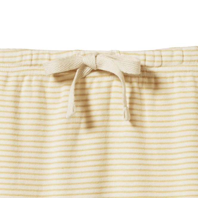 Nature Baby Cotton Footed Romper - Sand Pinstripe