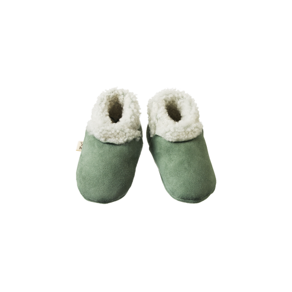 Nature Baby Lambskin Booties - Lily Pad